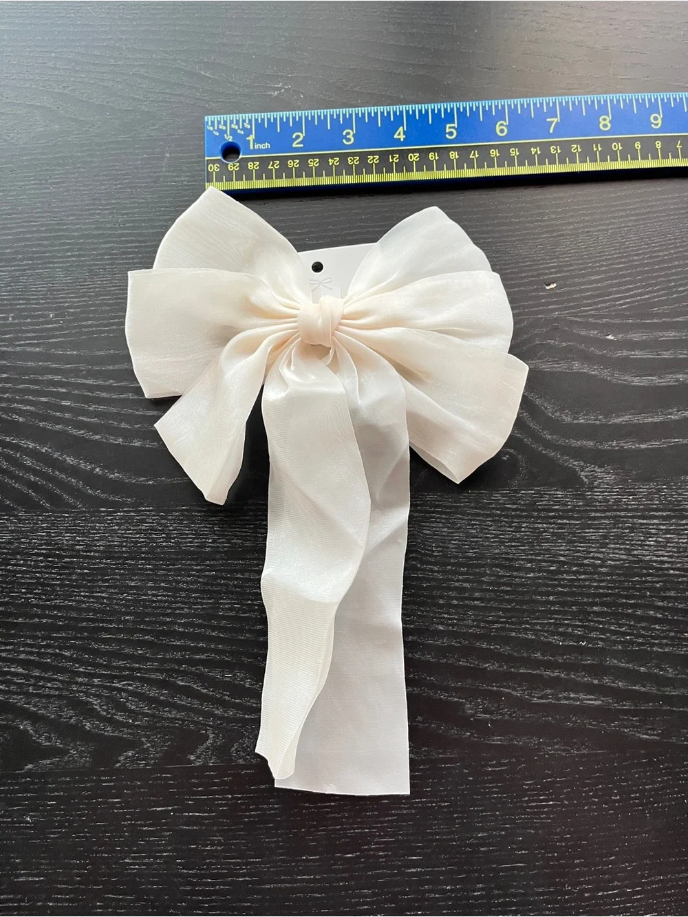 Elegant Cream Large Bow Hair Clip Sheer Organza Coquette Aesthetic
